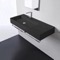 Matte Black Wall Mounted Sink With Counter Space, Towel Bar Included